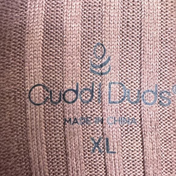 Cuddl Duds Womens Ribbed Knit Long Sleeve Button Top Size XL Neutral Comfy Brown - Picture 2 of 7